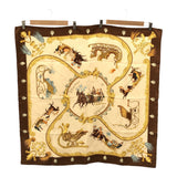 HERMES エルメス スカーフ カレ90 Plumes et Grelots 羽飾りと鈴 シルク100％ 服飾小物 箱有 ok1757