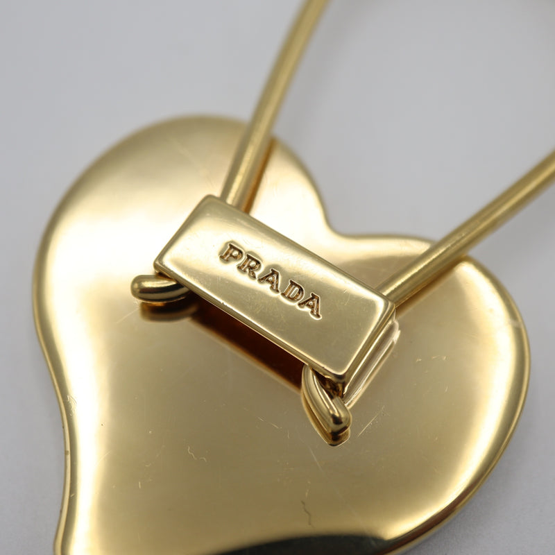 PRADA プラダ サフィアーノ ハート キーホルダー ブラック アクセサリー 箱有 H9689