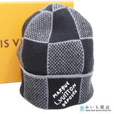 LOUIS VUITTON ルイヴィトン LV M92737 ビーニー･ダミエ ヘリテージ ニット帽 Sサイズ 羊毛 ノワール 箱 25s1337-3