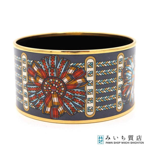 HERMES エルメス エマイユ バングル TGM 七宝焼き マルチカラー ゴールドカラー アクセサリー k1162