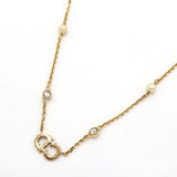 Christian Dior ディオール ネックレス CDロゴ フェイクパール 約4.3g ゴールドカラー アクセサリー 箱有 H20888