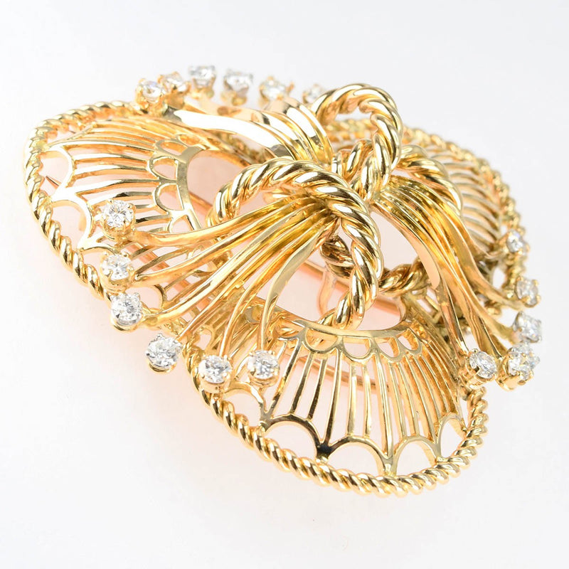 仕上済 Boucheron ブシュロン ヴィンテージブローチ ダイヤ K18 D入り 約30.3g ジュエリー ケース有 mo210