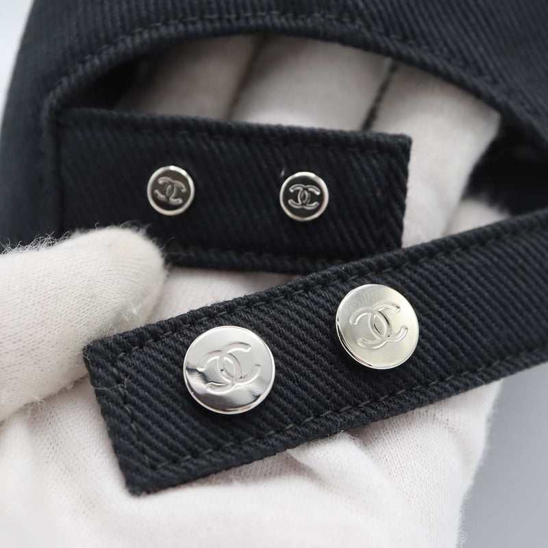 CHANEL シャネル キャップ 帽子 デニム コットン ブラック レディース 箱有り H20789