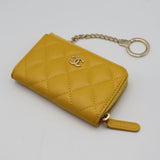CHANEL シャネル キーケース カードケース ココマーク 財布 キャビアスキン イエロー H23450