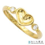 仕上済 TIFFANY＆Co. ティファニー フルハート 2P ダイヤモンド リング 指輪 18K 約1.8g 約8.5号 ゴールド ジュエリー ◆ H23510
