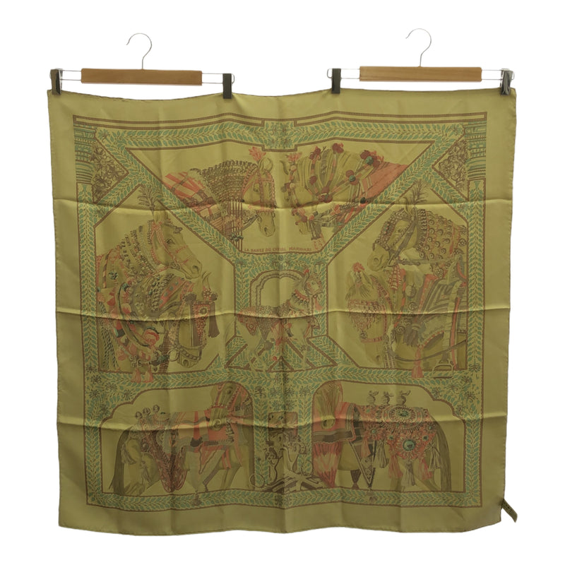 HERMES エルメス カレ90 SURTEINT マールワーリ馬のダンス LA DANSE DU CHEVAL MARWARI シルク100 ko192