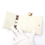Christian Dior クリスチャンディオール トワルドゥジュイ 三つ折り財布 ミニウォレット 猿 アイボリー 21K82-1