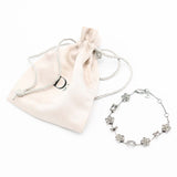 Christian Dior ディオール ブレスレット ブレス ラインストーン フラワー 花 ブラックシルバーカラー アクセサリー レディース 保管袋有 H2271