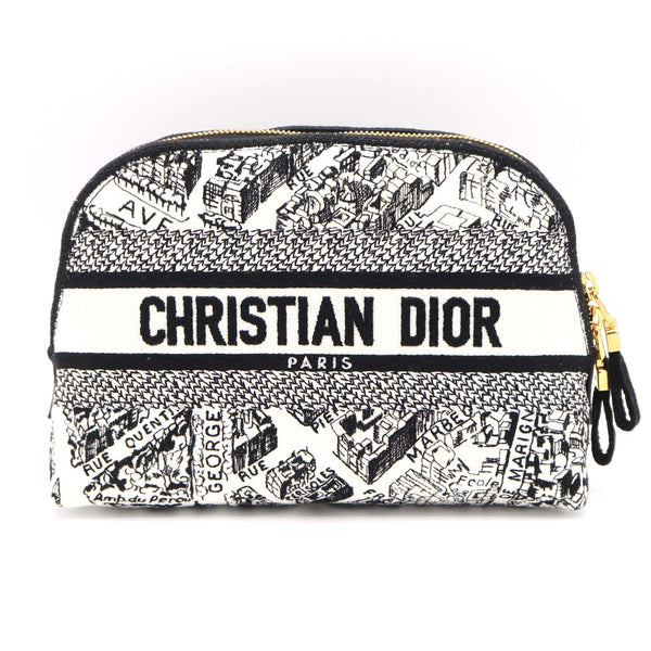 Christian Dior ディオール ポーチ ブラック×ホワイト 化粧ポーチ 小物 箱有 H19576