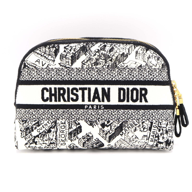 Christian Dior ディオール ポーチ ブラック×ホワイト 化粧ポーチ 小物 箱有 H19576