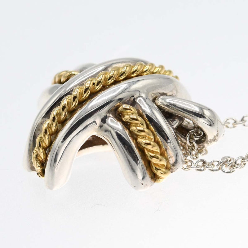 TIFFANY&Co. ティファニー ネックレス シグネチャー クロス コンビ 925 K18 約4.7g アクセサリー 袋 H1856