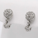 Christian Dior クリスチャンディオール イヤリング ラインストーン シルバーカラー アクセサリー レディース H12294
