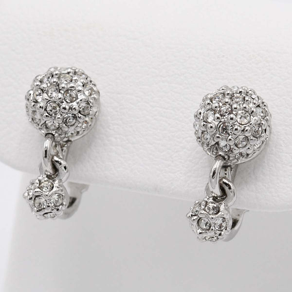 Christian Dior クリスチャンディオール イヤリング ラインストーン シルバーカラー アクセサリー レディース H12294