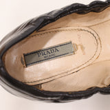 PRADA プラダ バレエシューズ 35 1/2 22.5cm ブラック フラットシューズ レディース 箱有 30k571-7