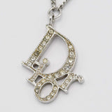 Christian Dior クリスチャン ディオール ネックレス ロゴ ボール ラインストーン シルバーカラー アクセサリー レディース 箱有 H7453