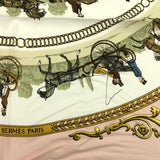 HERMES エルメス カレ90 LA PROMENADE DE LONGCHAMPS ロンシャンへの散歩 スカーフ ピンク H16333-4