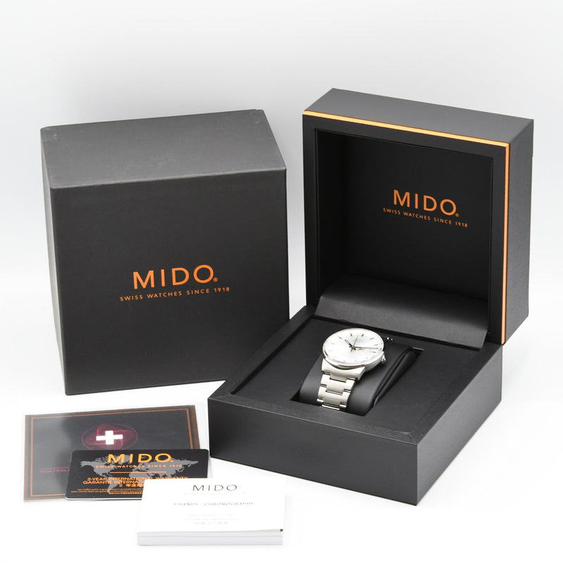 稼働 MIDO ミドー 腕時計 コマンダー クロノメーター デイデイト M021.431.11.031.00 自動巻き メンズ 20s701-1
