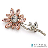 PRADA プラダ ブローチ 花 フラワー モチーフ クリスタル ピンク 服飾小物 アクセサリー H23297