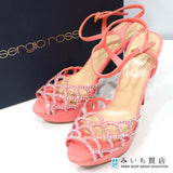 Sergio Rossi セルジオロッシ ピンヒール 37 23.5cm マーメイド ラインストーン ピンク レディース 箱袋有 H8339