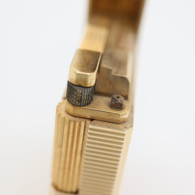S.T. Dupont デュポン ガスライター ライン1 ショート LINE1 20μ ローラー式 ゴールド色 喫煙具 着火未確認 ケース M1611