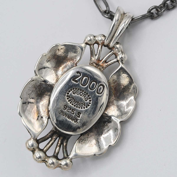 GEORG JENSEN ジョージジェンセン イヤーペンダント 2000 ヘマタイト ネックレス シルバー 925 約10.3g アクセサリー レディース yo684