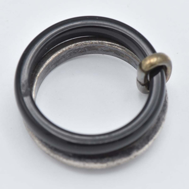 GEORG JENSEN ジョージジェンセン A119 オニキス ダブルリング 指輪 925 シルバー 約7.5号 約5.4g アクセサリー レディース 箱有 H12641