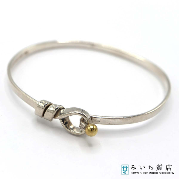 TIFFANY＆Co. ティファニー ブレスレット フック&アイ バングル 750 925 約9.3g アクセサリー レディース H19018