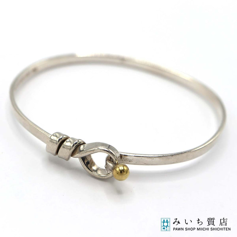 TIFFANY＆Co. ティファニー ブレスレット フック&アイ バングル 750 925 約9.3g アクセサリー レディース H19018