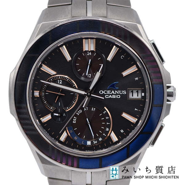 腕時計 稼働 CASIO カシオ オシアナス OCW-S5000 ソーラー 電波時計 江戸切子 2000本限定 黒色文字盤 箱有 yo105