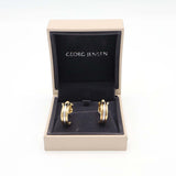Georg Jensen ジョージジェンセン フープピアス 750 イエローゴールド ホワイトゴールド 12.2g 箱あり ◆ H6509