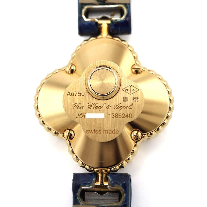 稼働 腕時計 VanCleef&Arpels VCA ヴァンクリーフ アルハンブラ Au750 VCAR08WT00 2025.10月電池交換済 箱保 25k877-1