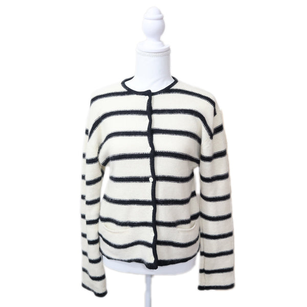 Christian Dior THE SUIT ディオール RN54050 カーディガン ボーダー アウター ラムウール 10サイズ レディース H20686