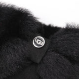 UGG アグ ムートン手袋 RN17541 グローブ スエード リボン サイズM シープスキン ブラック レディース 箱有 24s612-5