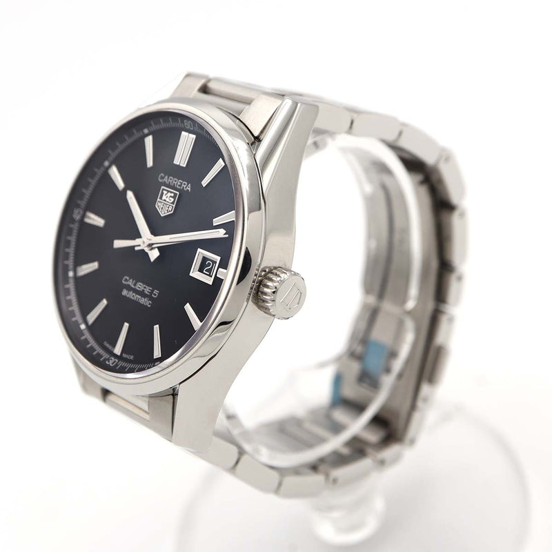 稼働 腕時計 TAG HEUER タグホイヤー カレラ キャリバー5 WAR211A 自動巻き 黒色文字盤 箱・保・コマあり yo1292