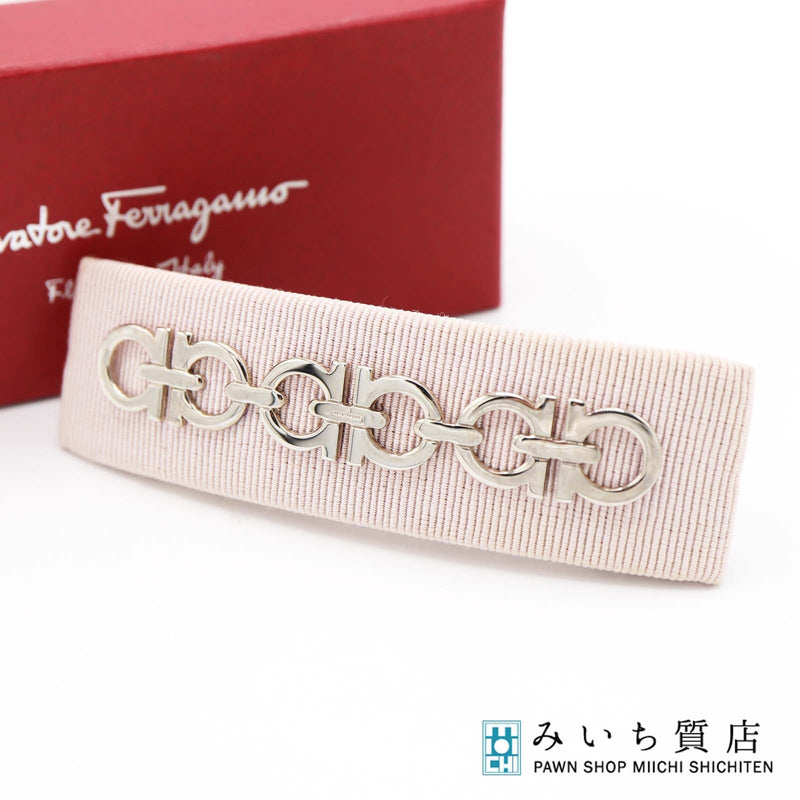 Salvatore Ferragamo フェラガモ バレッタ ピンク系 レディース ヘアアクセサリー 箱有 H20476-4
