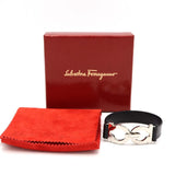 Salvatore Ferragamo フェラガモ ガンチーニ ブレスレット レザー バングル ブラック アクセサリー H20855