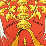 HERMES エルメス カレ90 Plumes et Grelots 羽飾りと鈴 スカーフ シルク100 オレンジ系 M4409