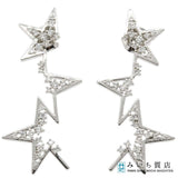 仕上げ済 TASAKI タサキ ピアス アブストラクト スター pt900 ダイヤ 0.18/0.18 約9.6g 星 モチーフ ジュエリー ◆ H517