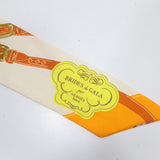 HERMES エルメス BRIDES de GALA スカーフ シルク100 ベージュ オレンジ系 箱 H23397-1