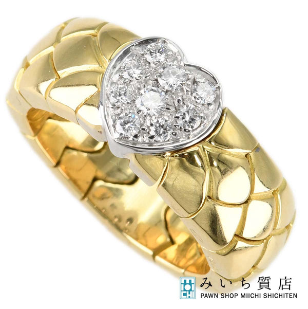 仕上済 Pomellato ポメラート ハート リング 指輪 ダイヤ 750 18kt 約25.1g 約15号 ジュエリー アクセサリー mo55