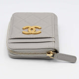CHANEL シャネル コインケース カードケース キャビアスキン グレー 財布 H20694