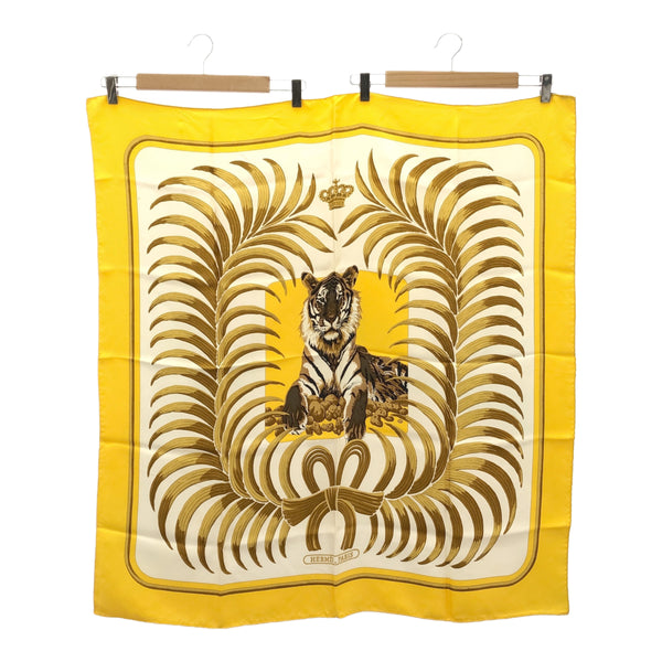 HERMES エルメス スカーフ カレ90 Tigre Royal 王者の虎 イエロー シルク100％ 服飾小物 H18811