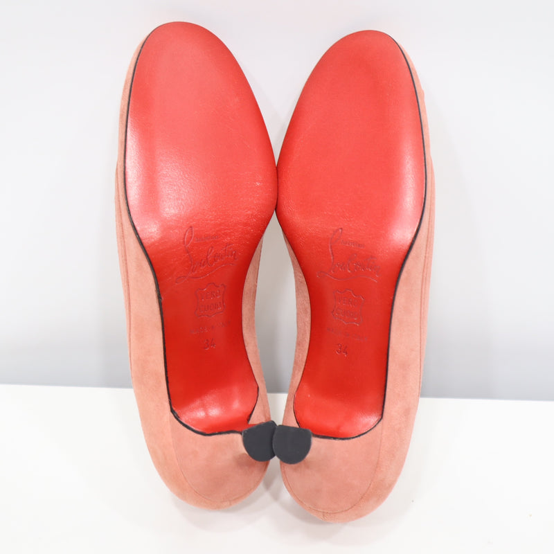 Christian Louboutin クリスチャンルブタン パンプス ヒール 34 22cm スウェード ピンク 靴 レディース 箱袋有 21k646-1