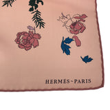 未使用 エルメス HERMES スカーフ カレ90 ローブレジェール ROBE LEGERE 馬 ピンク 花 H12309