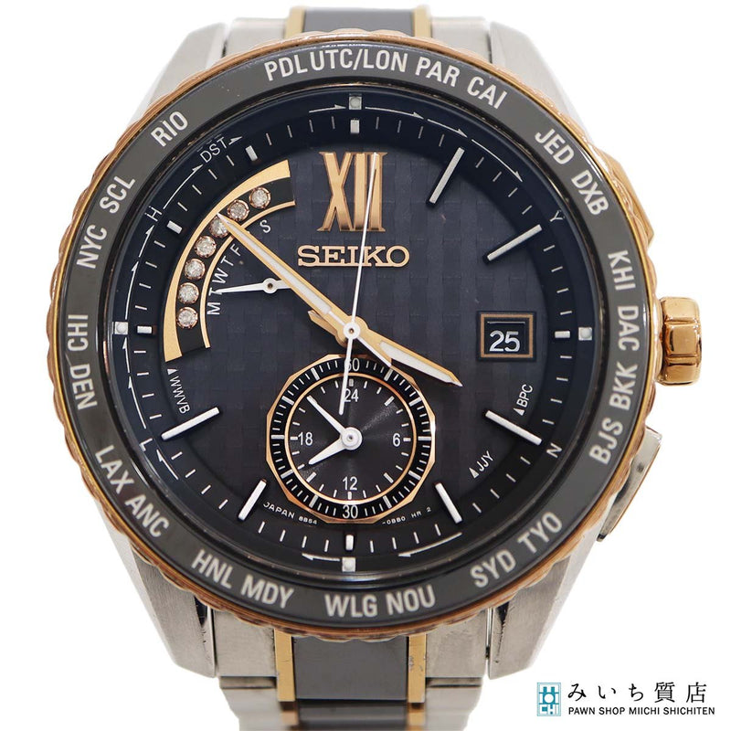 稼働 腕時計 SEIKO セイコー ブライツ 8B54-0BD0 電波ソーラー
