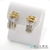 TIFFANY&Co. ティファニー ピアス グルーブドウィズ 925 750 コンビカラー 約7.5g アクセサリー 箱袋 H11595