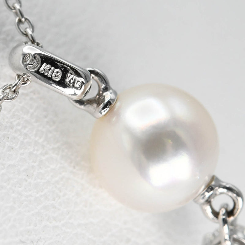 仕上済 TASAKI タサキ ネックレス パール ダイヤ K18WG D0.06 ホワイトゴールド 約2.7g ジュエリー 箱有 H6944