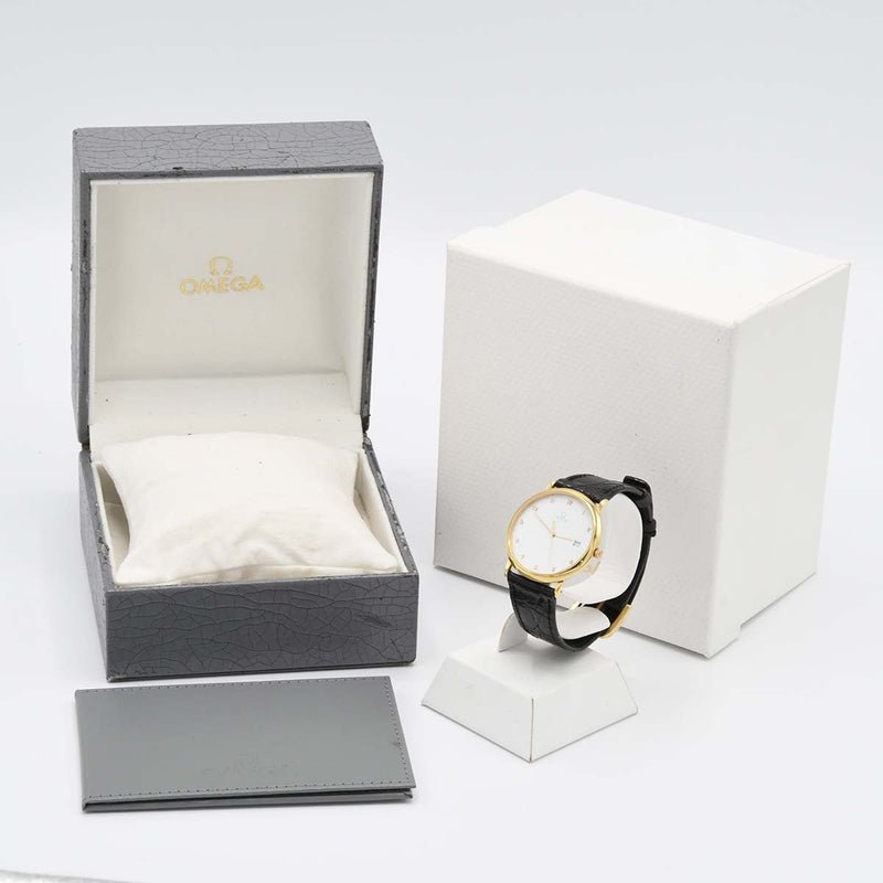 腕時計 稼働 OMEGA オメガ 1960312.1 cal.1430 クォーツ 白色文字盤 2025.8電池交換済 箱有 H19737