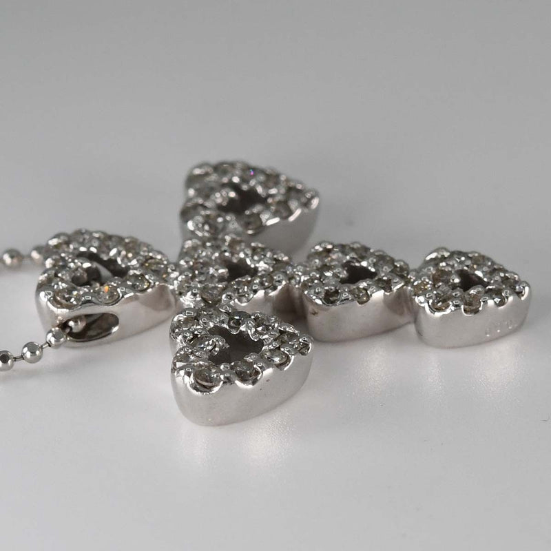 Ponte Vecchio ポンテヴェキオ ネックレス ダイヤ ハート クロス K18 D0.50 約6.8g ホワイトゴールド アクセサリー H18897
