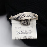 HERMES エルメス フード付きマフラー ニット カシミヤ 100％ ブラック H22153
